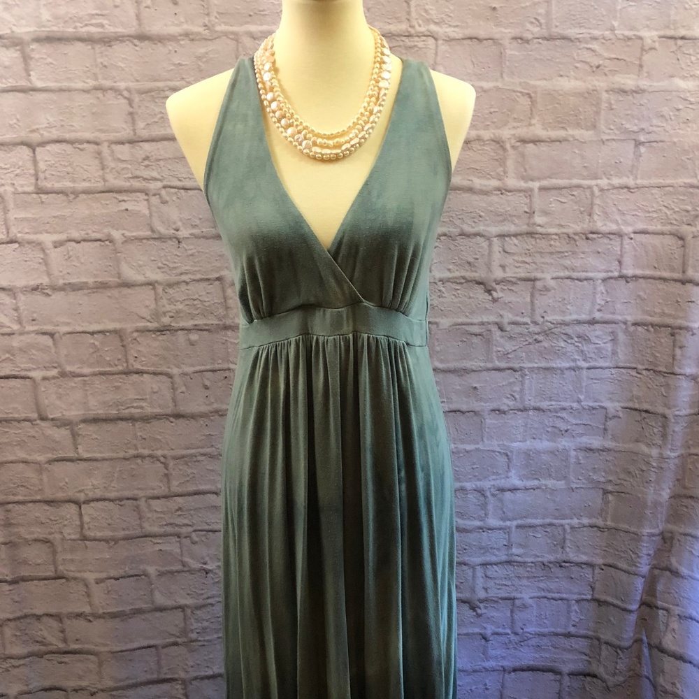 Green Drago Blue-Green Ombré/Tie Die Maxi Dress